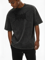 Blackout Snow Washed Oversized Cotton T-Shirt