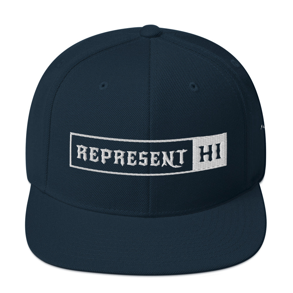 Represent Home Waters Hat in Dark Navy with white embroidery — front view #color_Dark Navy