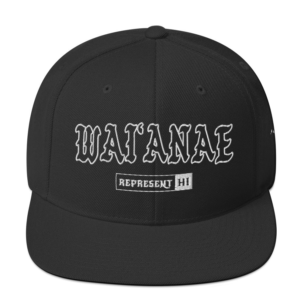 WaiʻAnae Snapback Hat — Black — front view