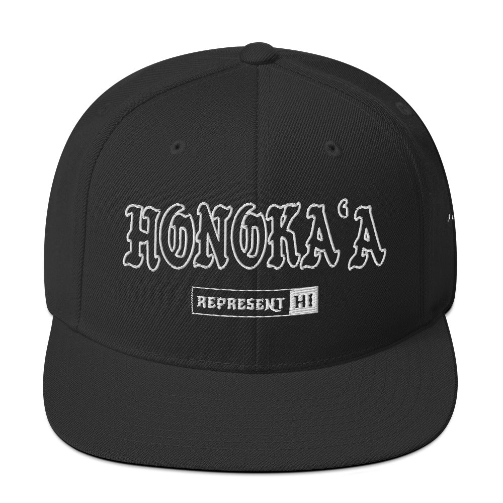 HonokaʻA Snapback Hat — Black — front view
