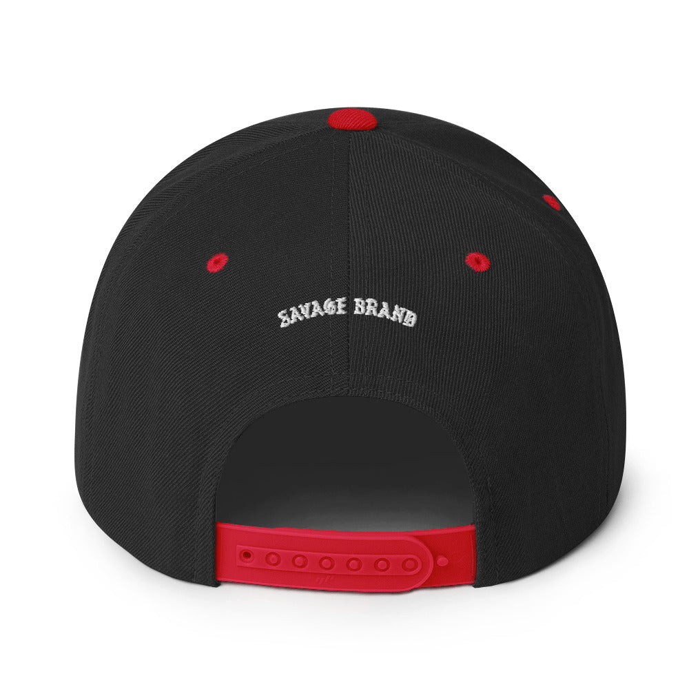 KāneʻOhe Snapback Hat — Black/ Red — back view