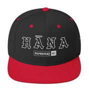 Hāna Snapback Hat — Black/ Red — front view