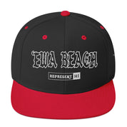 ʻEwa Beach Snapback Hat — Black/ Red — front view