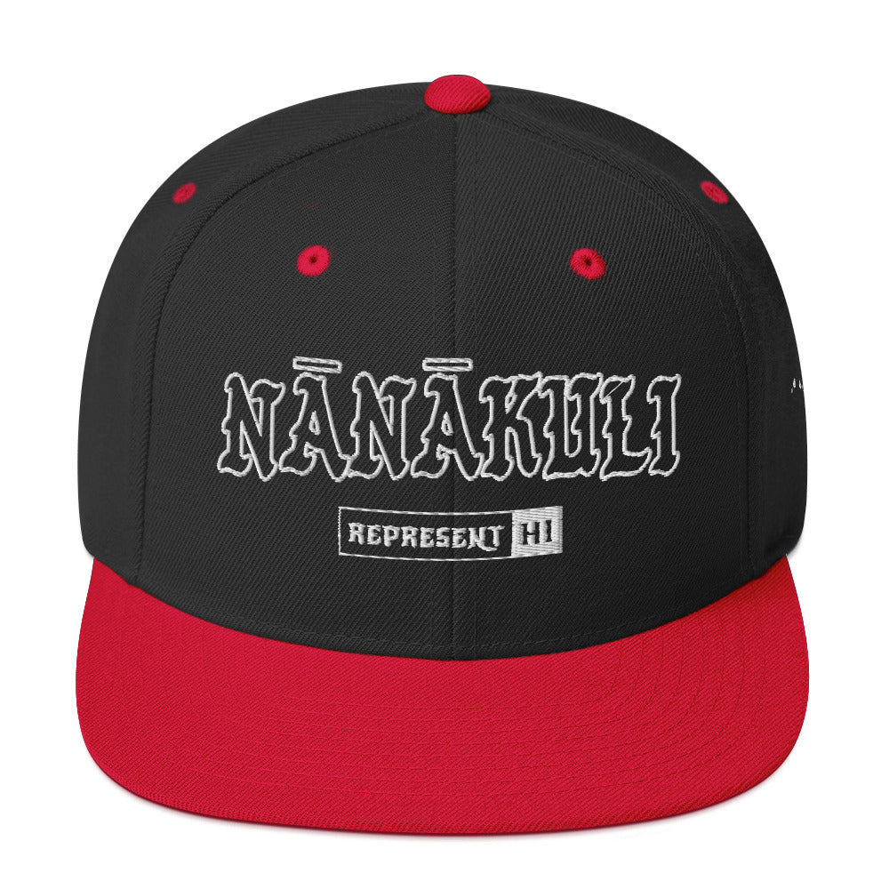 Nānākuli Snapback Hat — Black/ Red — front view