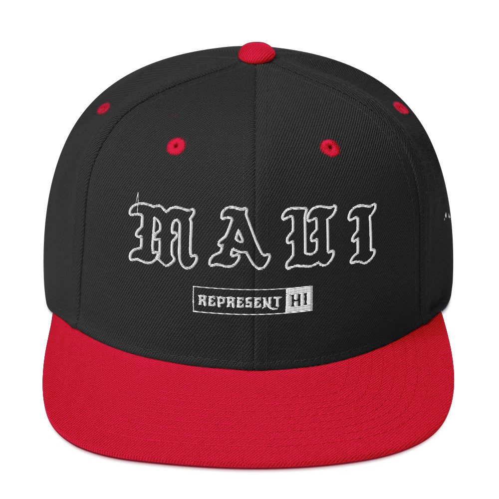 Maui Snapback Hat — Black/ Red — front view