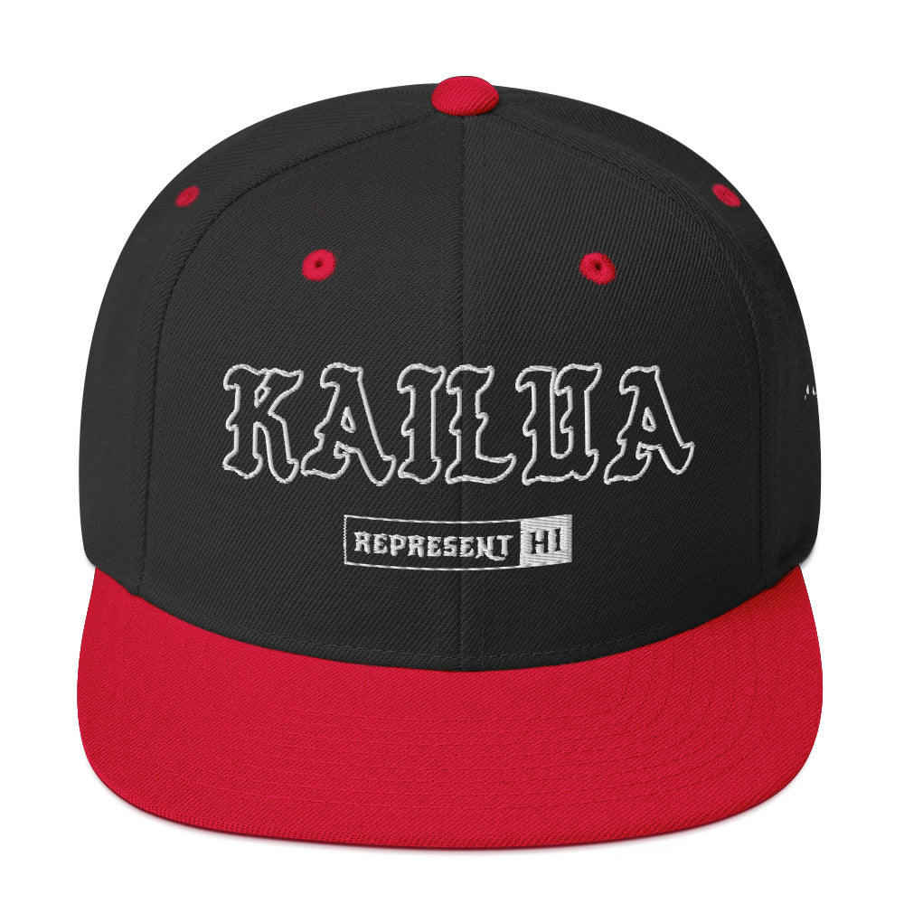 Kailua Snapback Hat — Black/ Red — front view