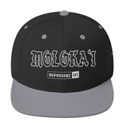 Molokaʻi Snapback Hat — Black/ Silver — front view