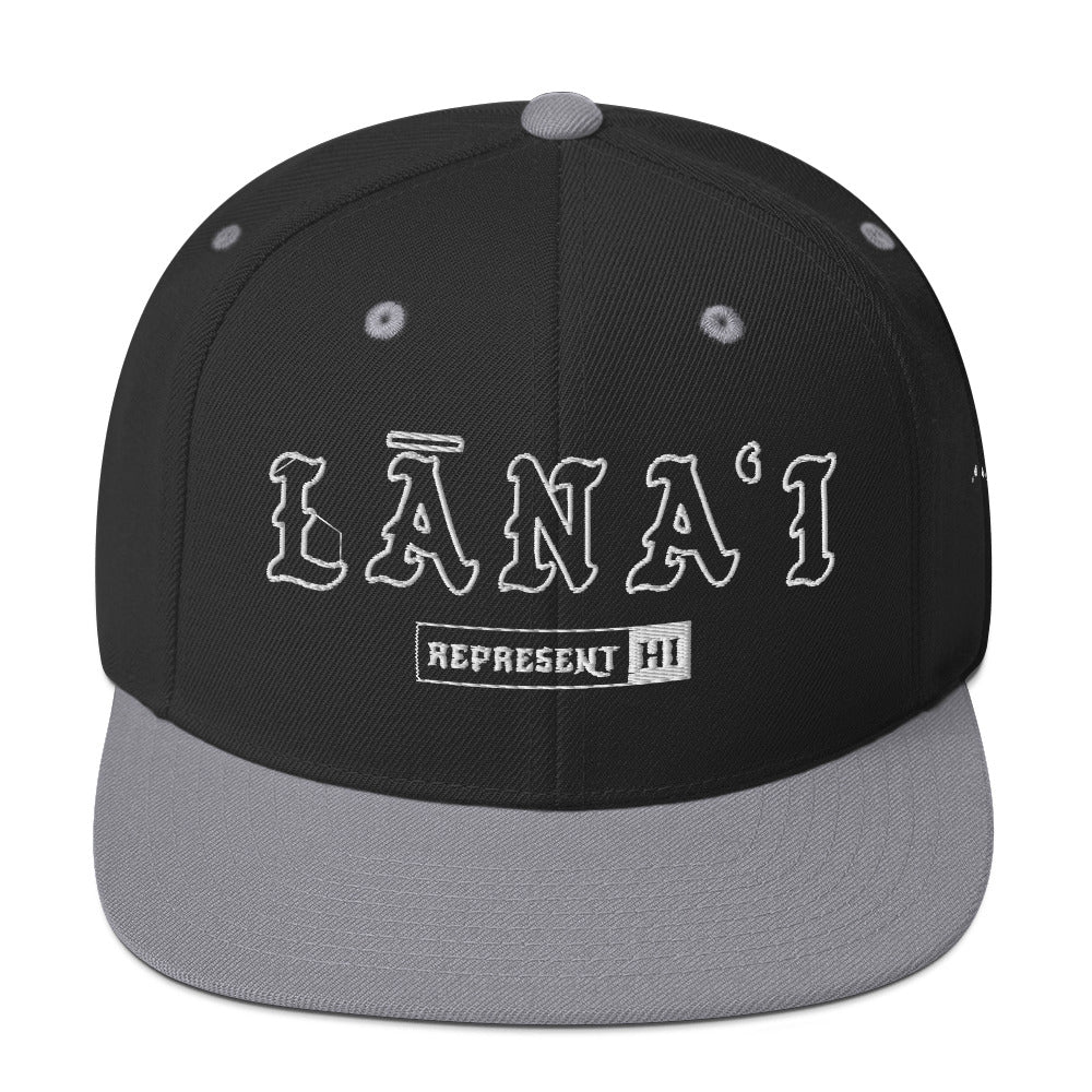 Lānaʻi Snapback Hat — Black/ Silver — front view