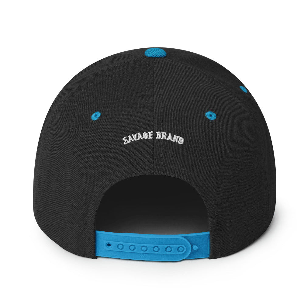 Kaunakakai Snapback Hat — Black/ Teal — back view