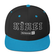 Kīhei Snapback Hat — Black/ Teal — front view