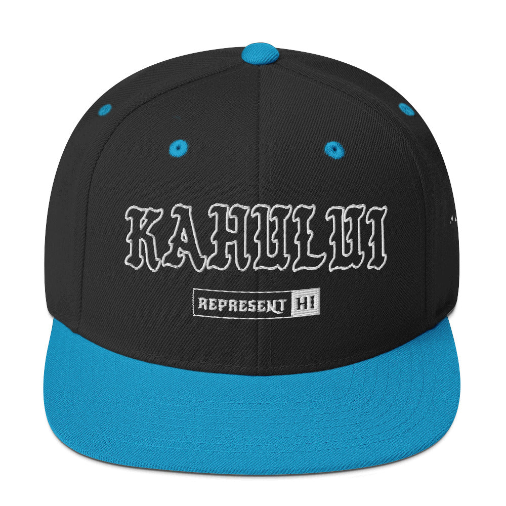 Kahului Snapback Hat — Black/ Teal — front view
