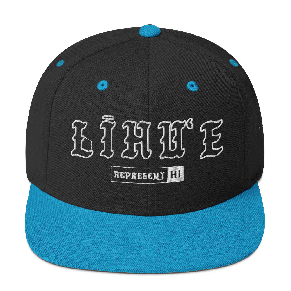 LīhuʻE Snapback Hat — Black/ Teal — front view
