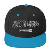 North Shore Snapback Hat — Black/ Teal — front view
