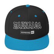 Maunaloa Snapback Hat — Black/ Teal — front view