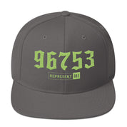 Kihei 96753 Dark Grey/Lime hat — Printful Front
