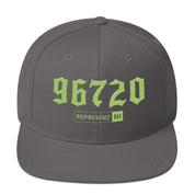 Hilo 96720 Dark Grey/Lime hat — Printful Front