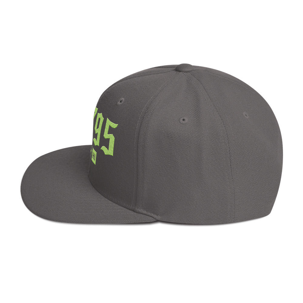 Waimānalo 96795 Dark Grey/Lime hat — Printful Left Side