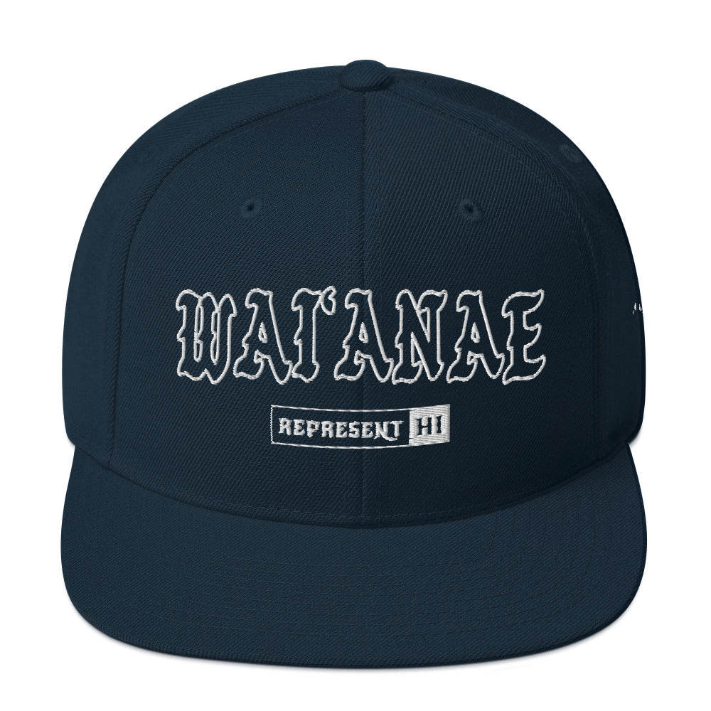 WaiʻAnae Snapback Hat — Dark Navy — front view