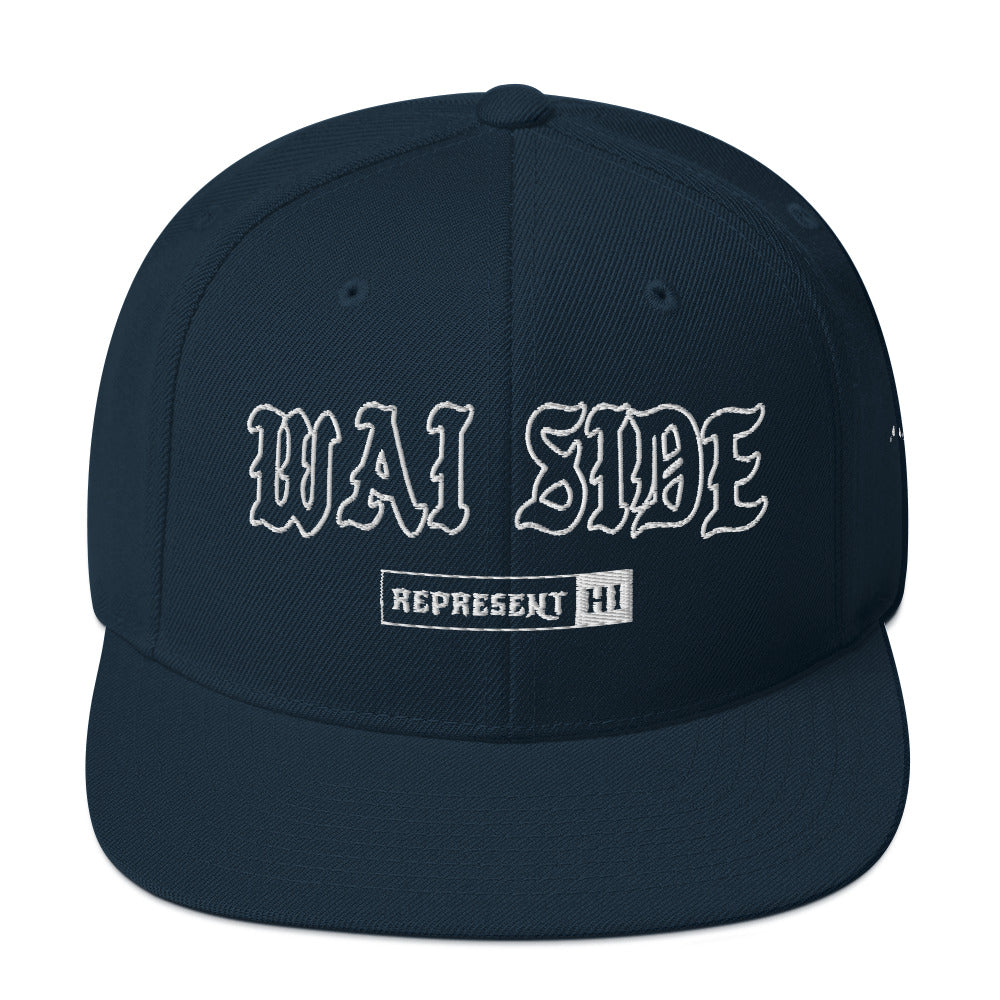 Wai Side Snapback Hat — Dark Navy — front view