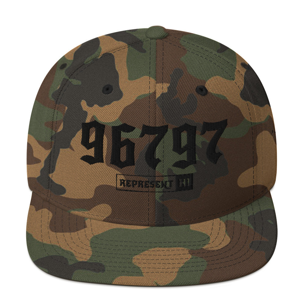 Waipahu 96797 Snapback Hat — front view