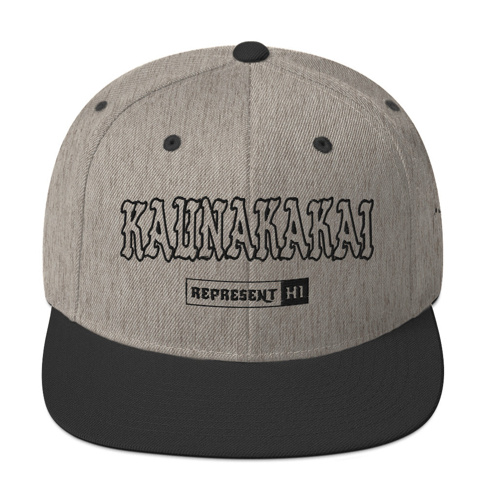 Kaunakakai Snapback Hat — Heather/Black — front view