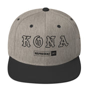 Kona Snapback Hat — Heather/Black — front view
