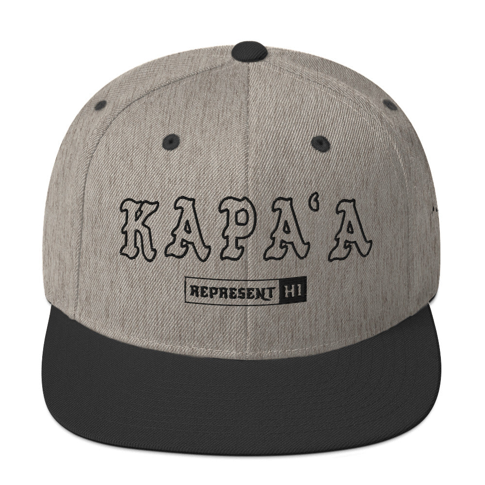 KapaʻA Snapback Hat — Heather/Black — front view