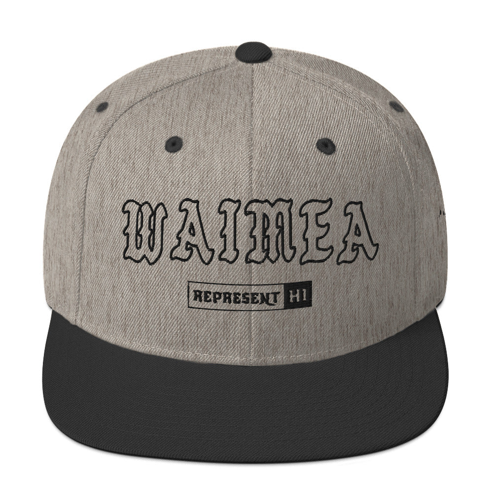 Waimea Snapback Hat — Kauaʻi — Heather/Black — front view