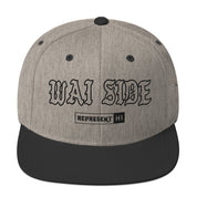 Wai Side Snapback Hat — Heather/Black — front view