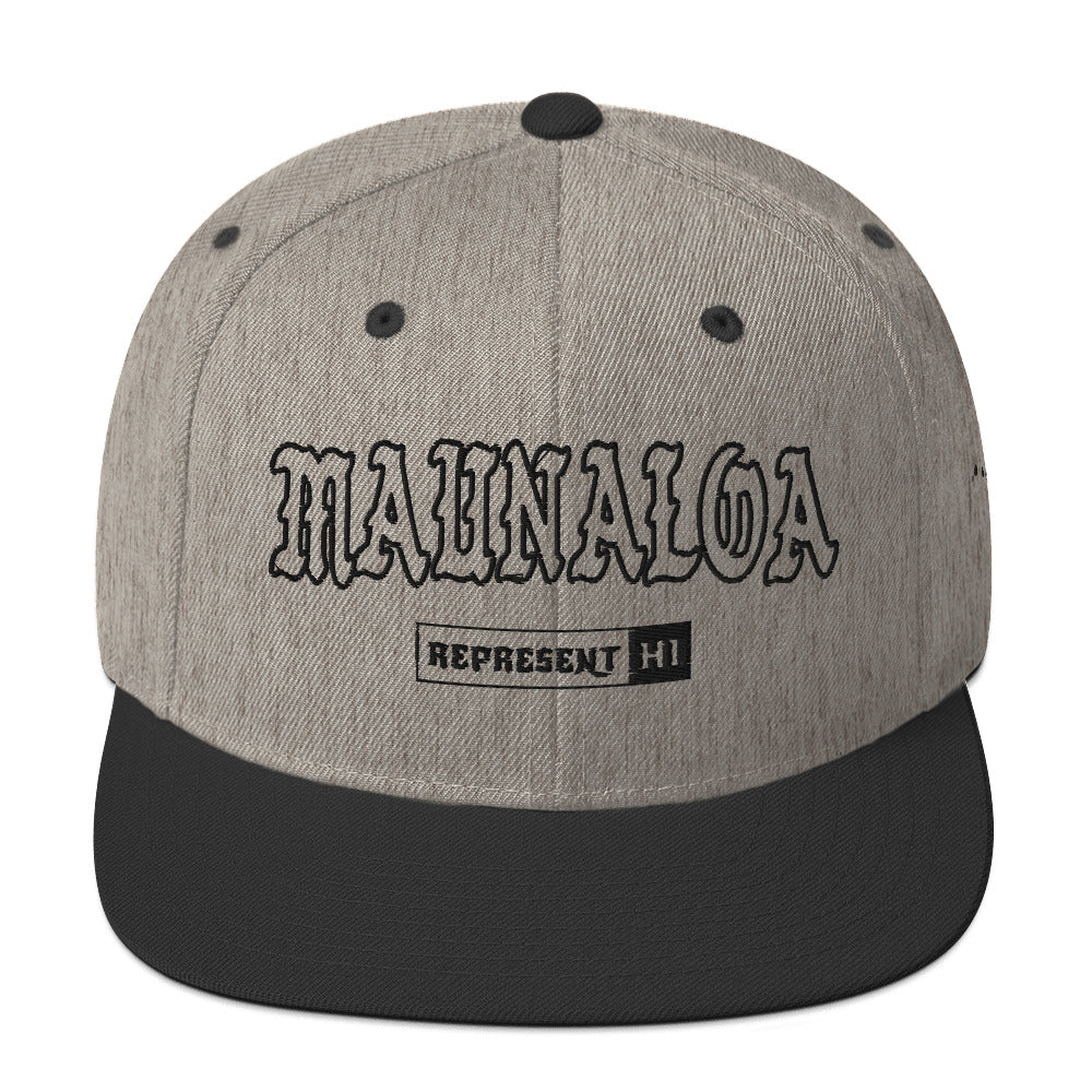 Maunaloa Snapback Hat — Heather/Black — front view