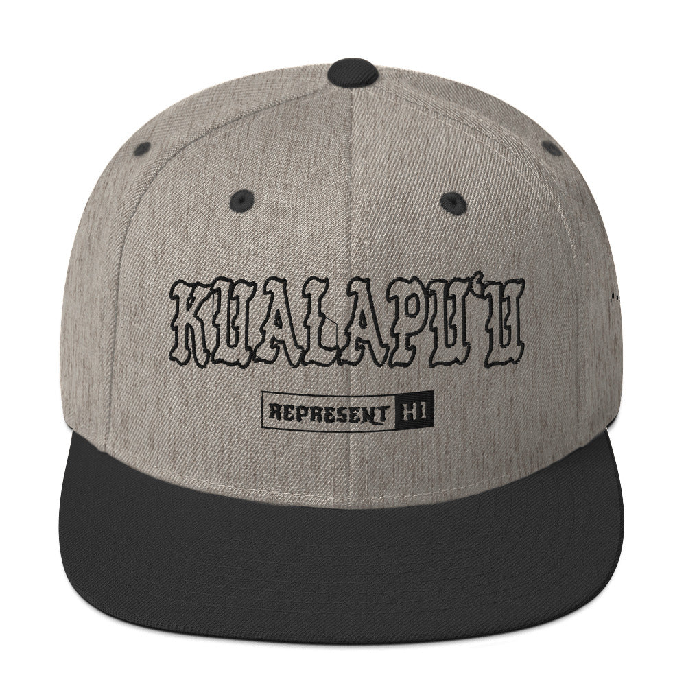 KualapuʻU Snapback Hat — Heather/Black — front view