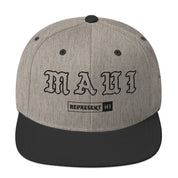 Maui Snapback Hat — Heather/Black — front view