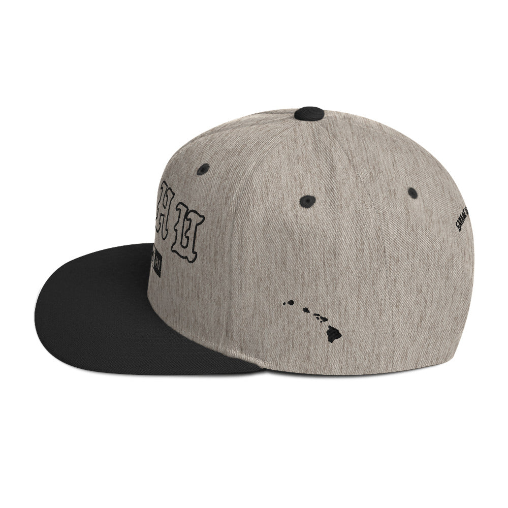 Oʻahu Snapback Hat — Heather/Black — left view