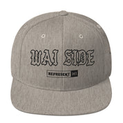 Wai Side Snapback Hat — Heather Grey — front view