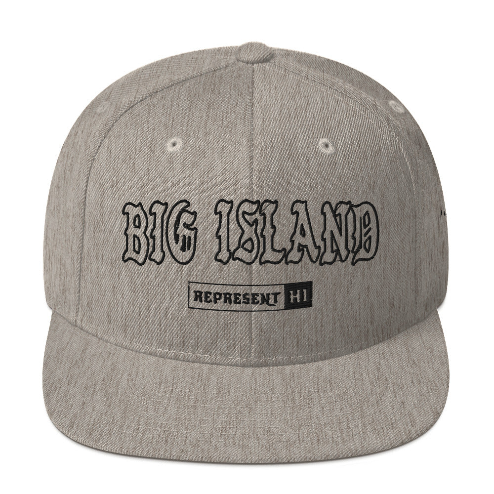 Big Island Snapback Hat — Heather Grey — front view