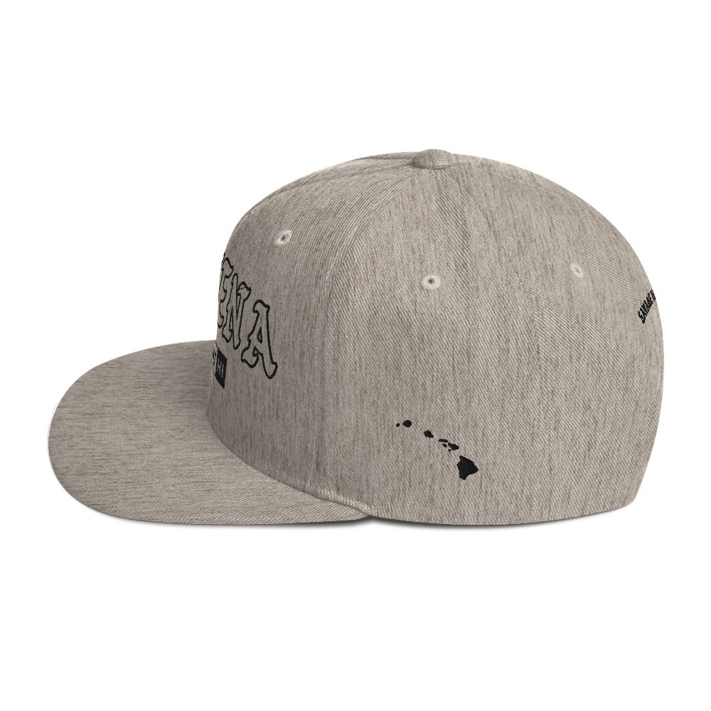 Mākena Snapback Hat — Heather Grey — left view