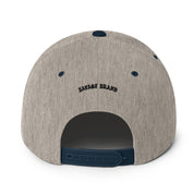 Kona Snapback Hat — Heather Grey/ Navy — back view