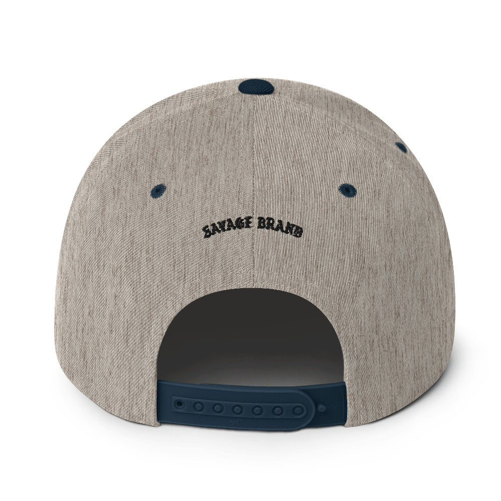 Oʻahu Snapback Hat — Heather Grey/ Navy — back view