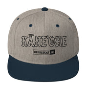 KāneʻOhe Snapback Hat — Heather Grey/ Navy — front view