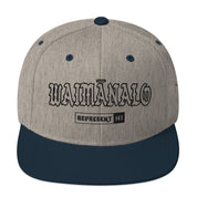 Waimānalo Snapback Hat — Heather Grey/ Navy — front view