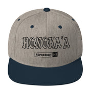 HonokaʻA Snapback Hat — Heather Grey/ Navy — front view