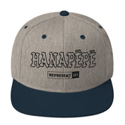 Hanapēpē Snapback Hat — Heather Grey/ Navy — front view