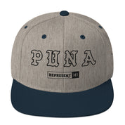 Puna Snapback Hat — Heather Grey/ Navy — front view