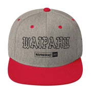 Waipahu Snapback Hat — Heather Grey/ Red — front view