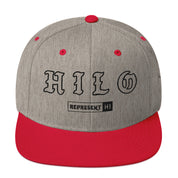 Hilo Snapback Hat — Heather Grey/ Red — front view