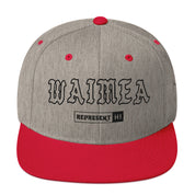 Waimea Snapback Hat — Hawaiʻi Island — Heather Grey/ Red — front view