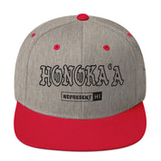 HonokaʻA Snapback Hat — Heather Grey/ Red — front view