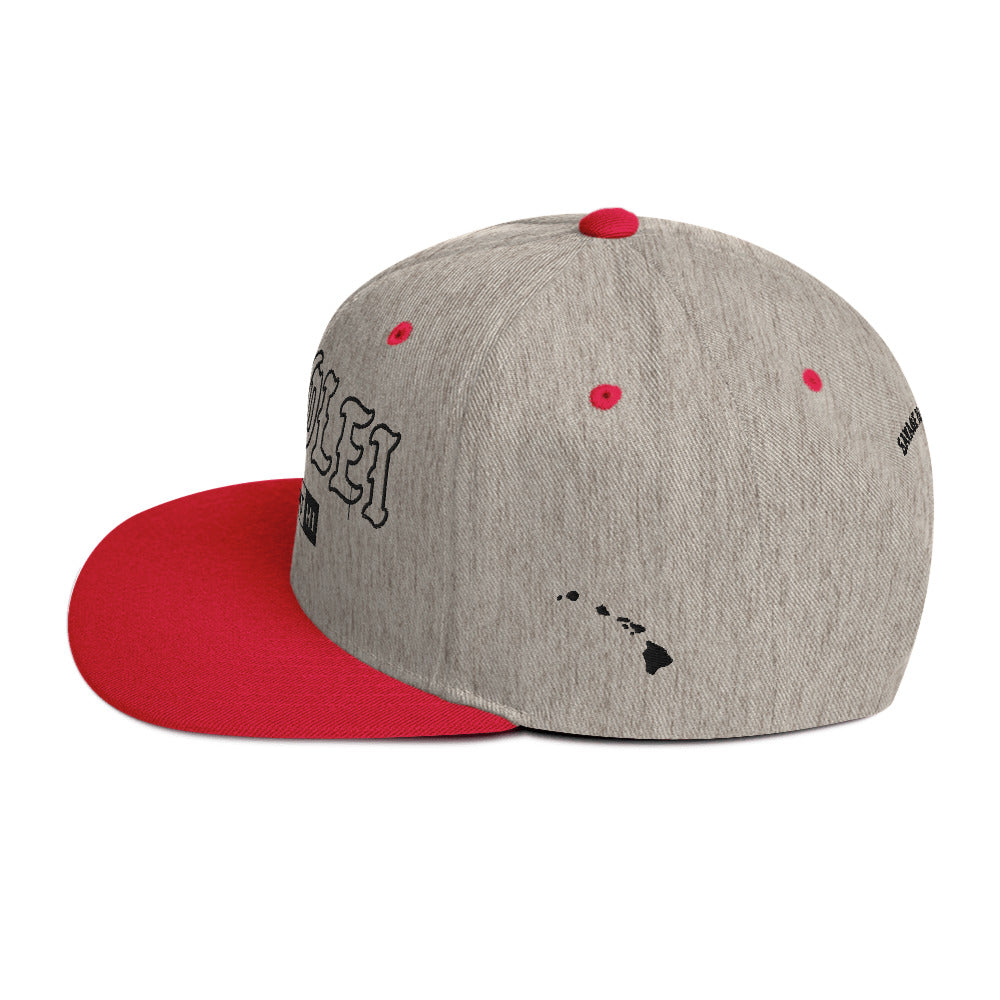 Kapolei Snapback Hat — Heather Grey/ Red — left side view