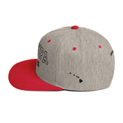 HoʻOkipa Snapback Hat — Heather Grey/ Red — left side view