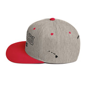 Waipahu Snapback Hat — Heather Grey/ Red — left side view